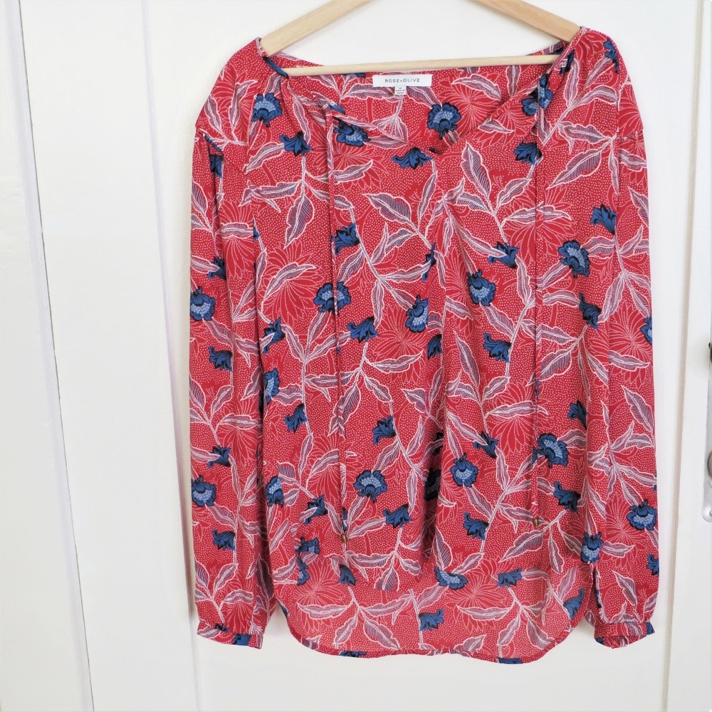 Rose  + Olive Floral Blouse